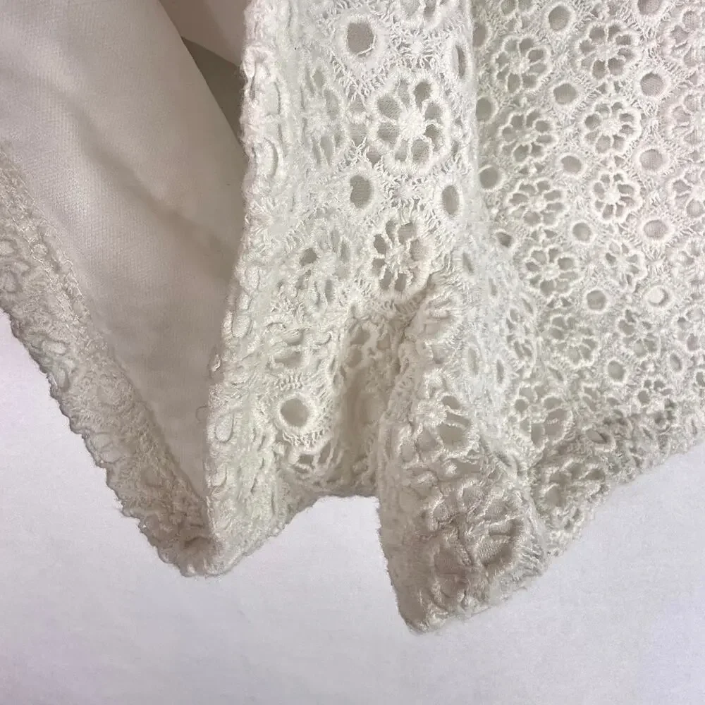 Forever 21 White Eyelet Lace Shorts LG